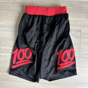 VINTAGE Mperial Sportswear 100% Black & Red YOUTH Basketball‎ Shorts Med 💯